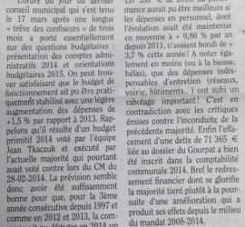 Budget Municipal de Lisle discuté lors du Conseil du 19 mars 2015